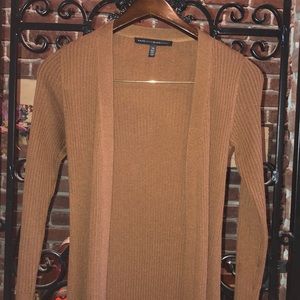 Long rib knit cardigan